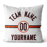 Custom Football Throw Pillow for Men Women Boy Gift Printed Your Personalized Name Number Navy & Orange & White