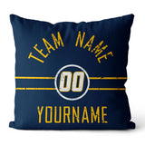 Custom Football Throw Pillow for Men Women Boy Gift Printed Your Personalized Name Number Light Blue & White & Yellow