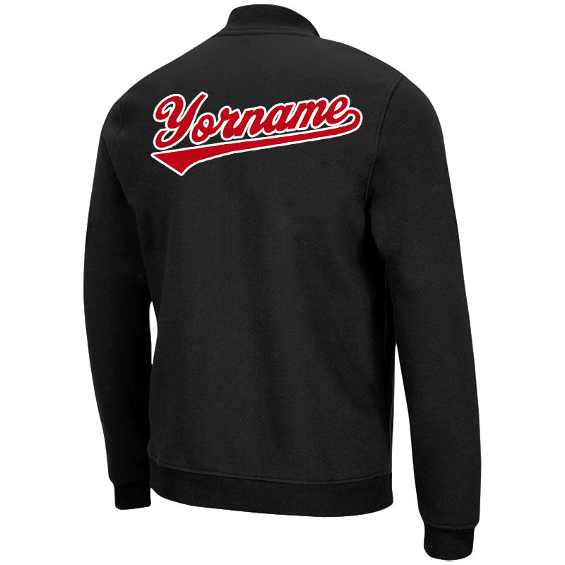 Custom Long Sleeve Windbreaker Jackets Uniform Printed Your Logo Name Number Black-Red-White enthsush