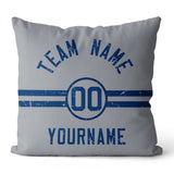 Custom Football Throw Pillow for Men Women Boy Gift Printed Your Personalized Name Number Blue & White