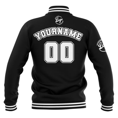 Custom Black White Waterproof Varsity Jackets Personalized Stitched Name Number Logo to Letterman Jackets enthsush
