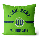 Custom Football Throw Pillow for Men Women Boy Gift Printed Your Personalized Name Number Navy & Gray & Green