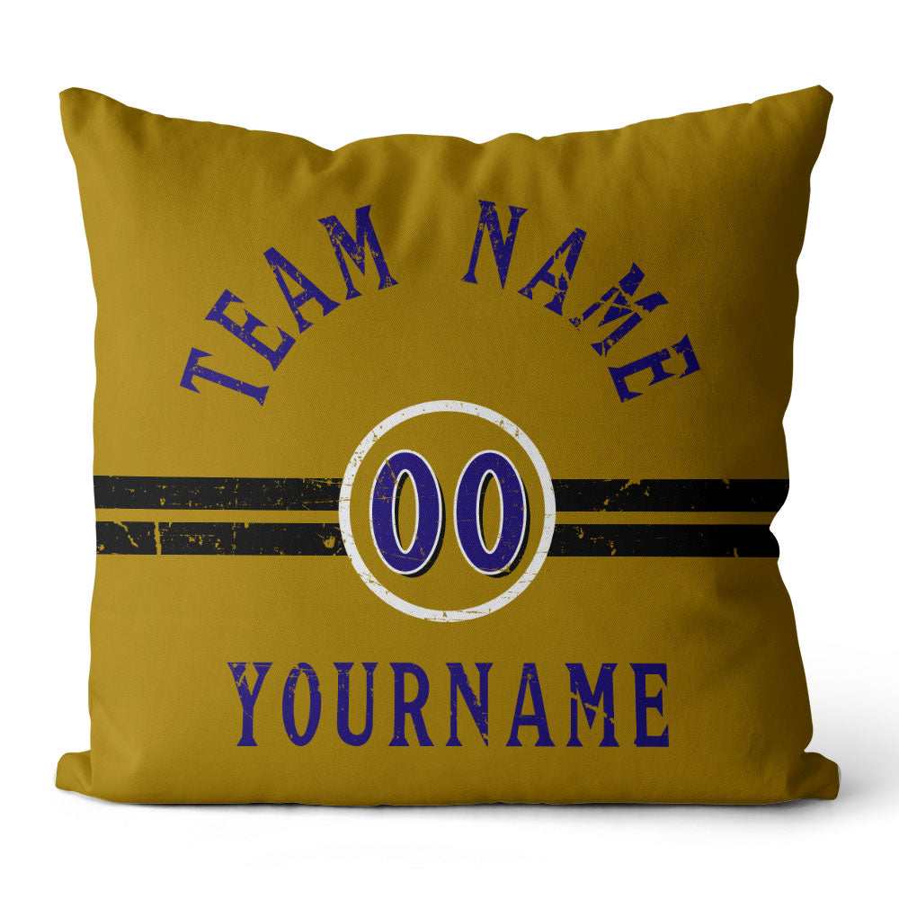 Custom Football Throw Pillow for Men Women Boy Gift Printed Your Personalized Name Number Blue & Black & White enthsush