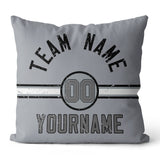 Custom Football Throw Pillow for Men Women Boy Gift Printed Your Personalized Name Number Black & White & Gray