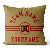 Custom Football Throw Pillow for Men Women Boy Gift Printed Your Personalized Name Number Red & White