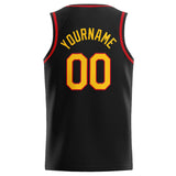 Custom Stitched Basketball Jersey for Men, Women And Kids Black-Yellow-Red