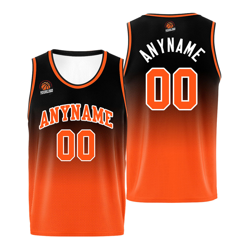 Custom Basketball Jersey Personalized Stitched Team Name Number Logo Royal&Orange enthsush