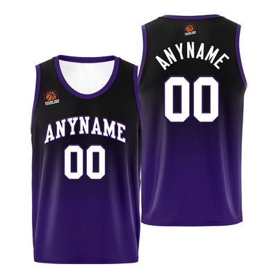 Custom Basketball Jersey Personalized Stitched Team Name Number Logo Black&Purple enthsush