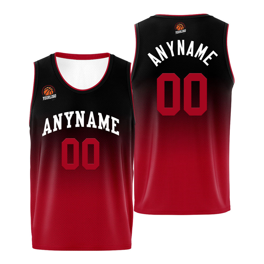 Custom Basketball Jersey Personalized Stitched Team Name Number Logo Black&Red enthsush