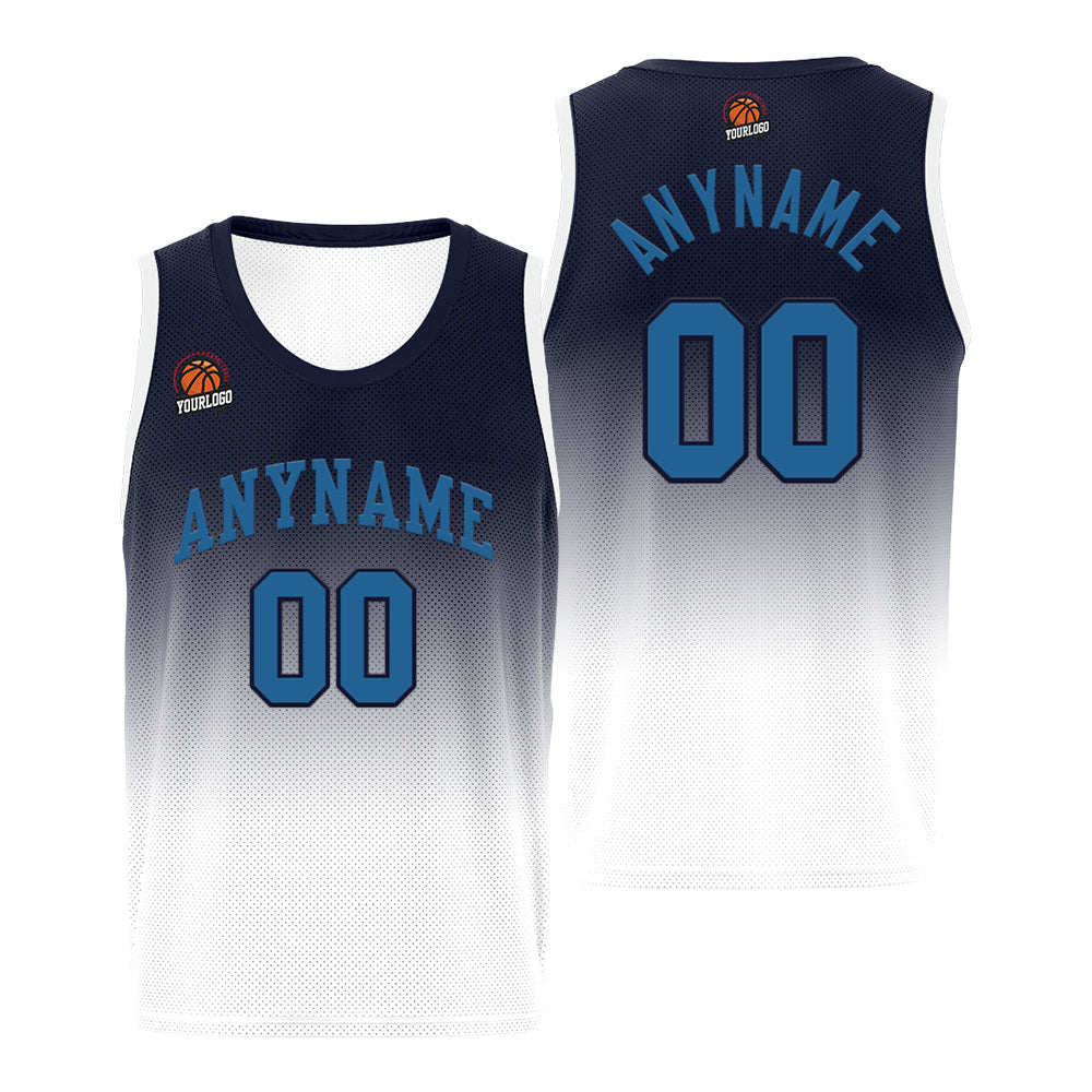 Custom Basketball Jersey Personalized Stitched Team Name Number Logo Blue&Navy enthsush