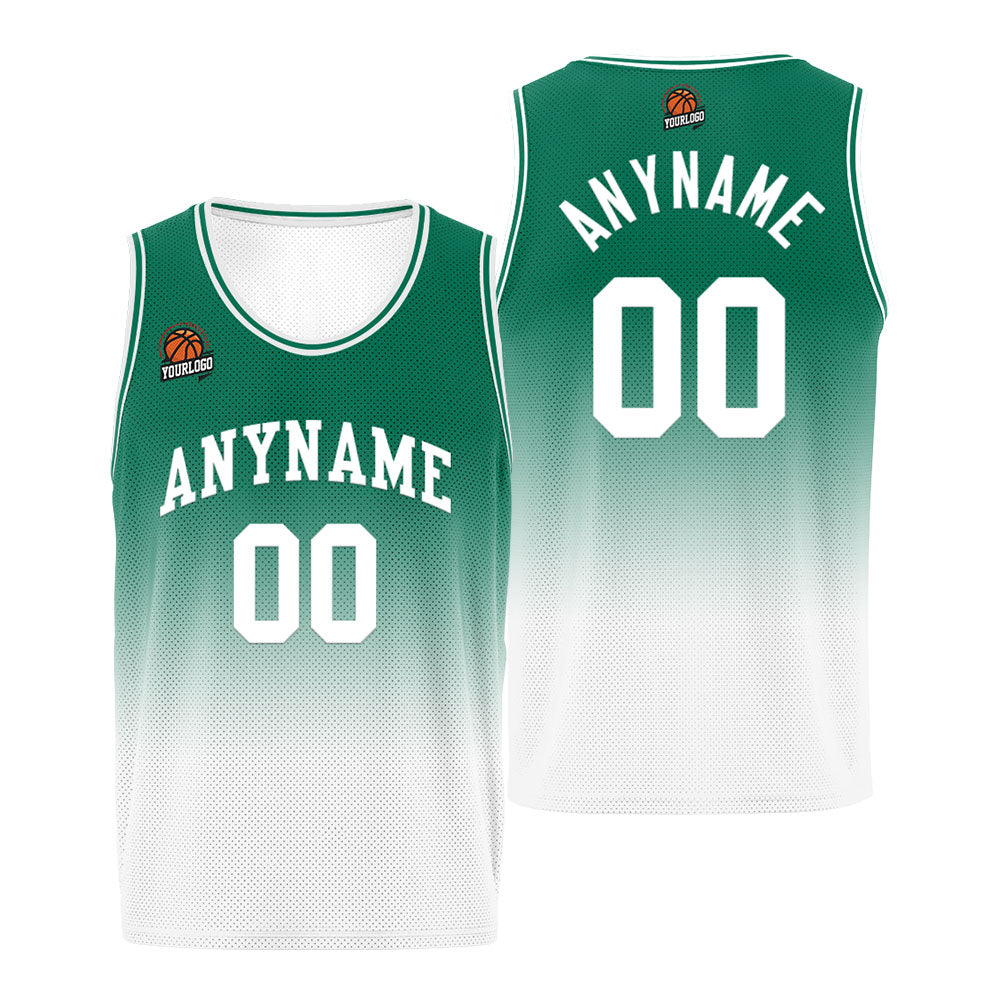 Custom Basketball Jersey Personalized Stitched Team Name Number Logo Black&Green enthsush