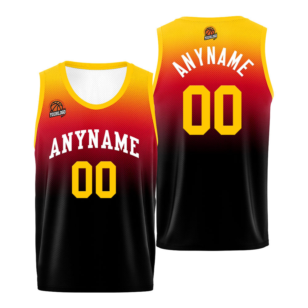 Custom Basketball Jersey Personalized Stitched Team Name Number Logo Orange&Black enthsush
