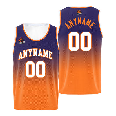 Custom Basketball Jersey Personalized Stitched Team Name Number Logo Purple&Orange enthsush
