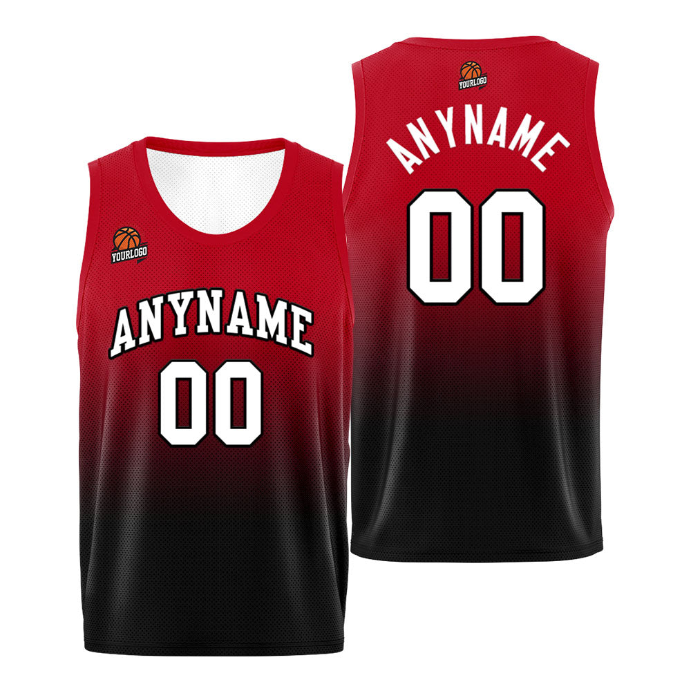 Custom Basketball Jersey Personalized Stitched Team Name Number Logo Black&Red enthsush