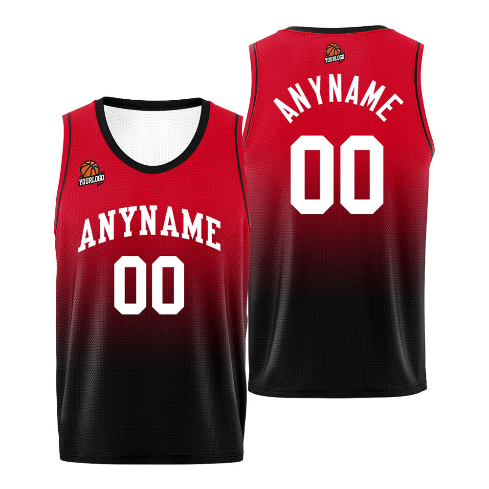 Custom Basketball Jersey Personalized Stitched Team Name Number Logo Red&Black enthsush