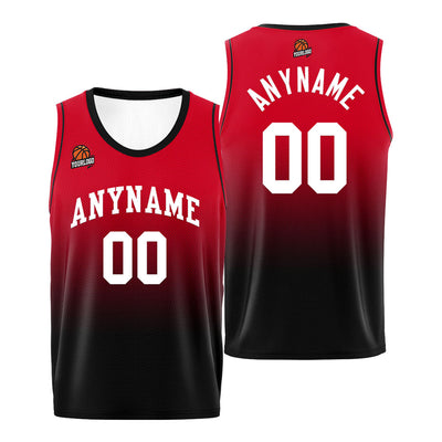 Custom Basketball Jersey Personalized Stitched Team Name Number Logo Red&Black enthsush