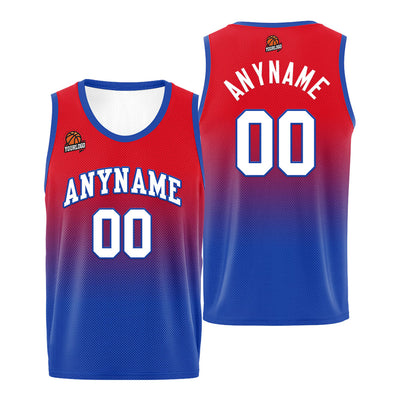Custom Basketball Jersey Personalized Stitched Team Name Number Logo Red&Royal enthsush