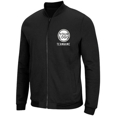 Custom Long Sleeve Windbreaker Jackets Uniform Printed Your Logo Name Number Black-White-Gray enthsush