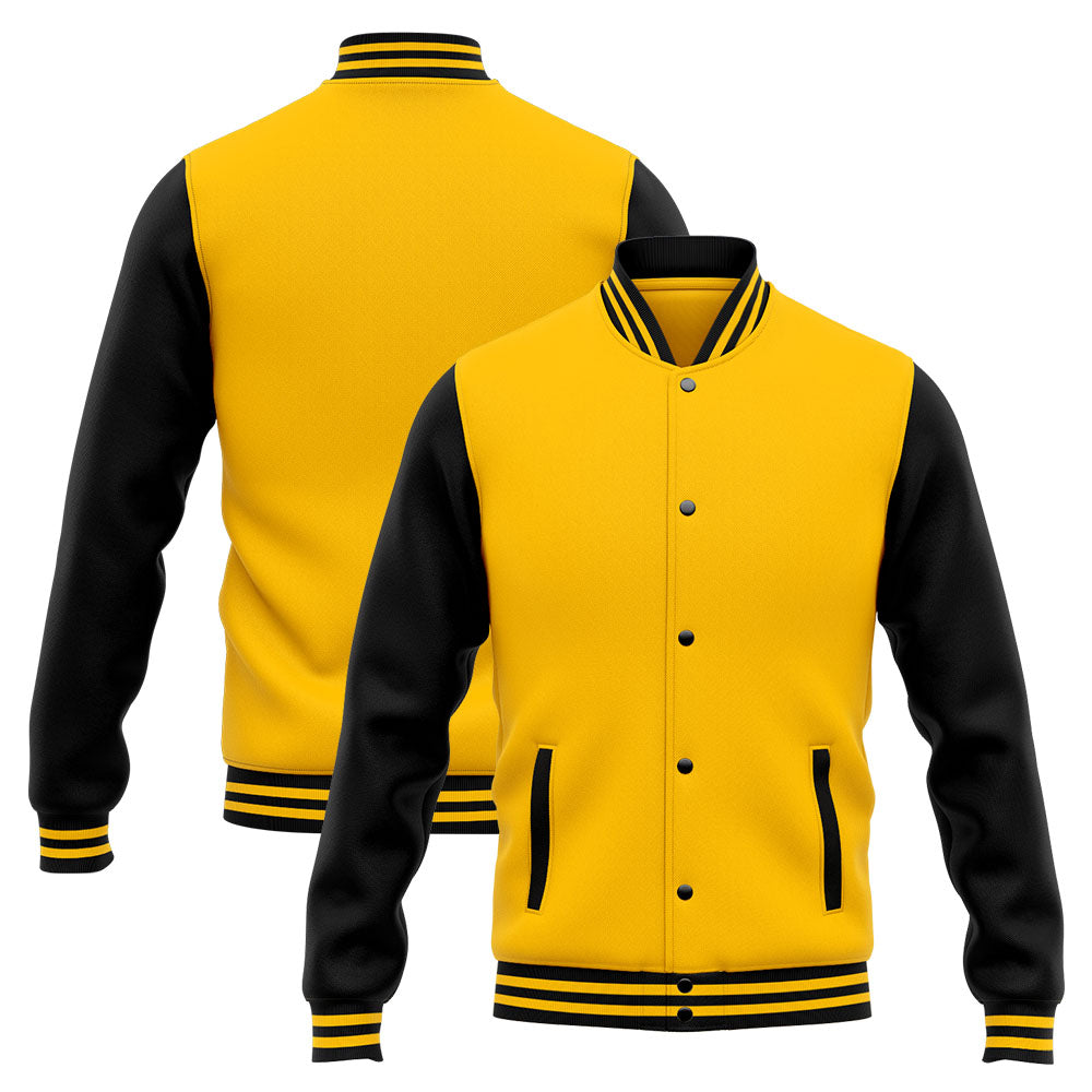 Custom Varsity Jacket Letterman jacket for Men, Women and Youth Yellow Black enthsush