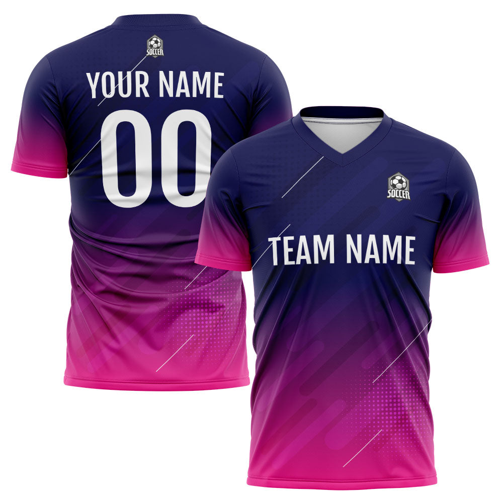 Custom Soccer Jerseys for Men Women Personalized Soccer Uniforms for Adult and Kid Navy&Hot pink enthsush