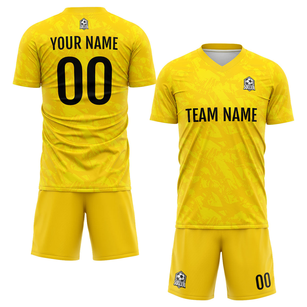 Custom Yellow Soccer Jerseys for Men Women Personalized Soccer Uniforms for Adult and Kid enthsush