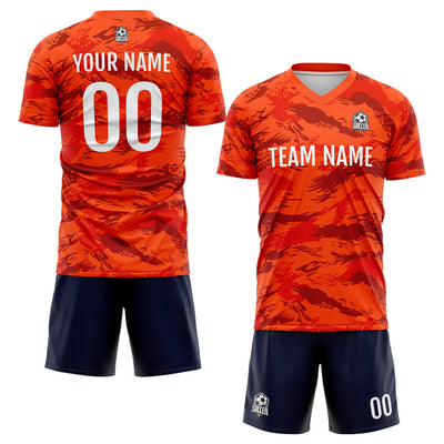 Custom Soccer Jerseys for Men Women Personalized Soccer Uniforms for Adult and Kid Orange enthsush