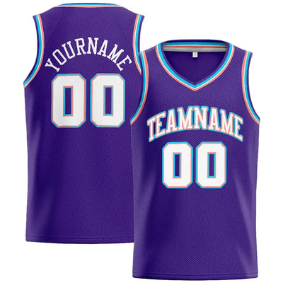 Custom Stitched Basketball Jersey for Men, Women And Kids Purple-White enthsush