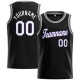 Custom Stitched Basketball Jersey for Men, Women And Kids Black-White-Gray-Purple