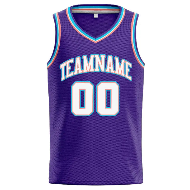 Custom Stitched Basketball Jersey for Men, Women And Kids Purple-White enthsush
