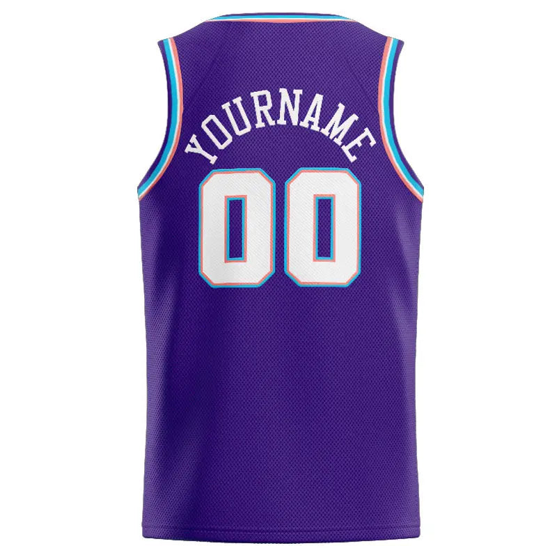 Custom Stitched Basketball Jersey for Men, Women And Kids Purple-White enthsush