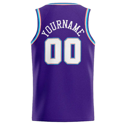 Custom Stitched Basketball Jersey for Men, Women And Kids Purple-White enthsush