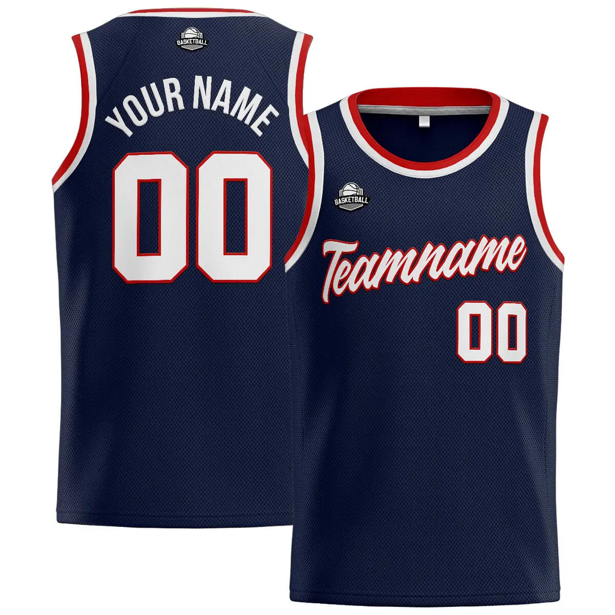 Custom Stitched Basketball Jersey for Men, Women  And Kids Navy-White-Red enthsush