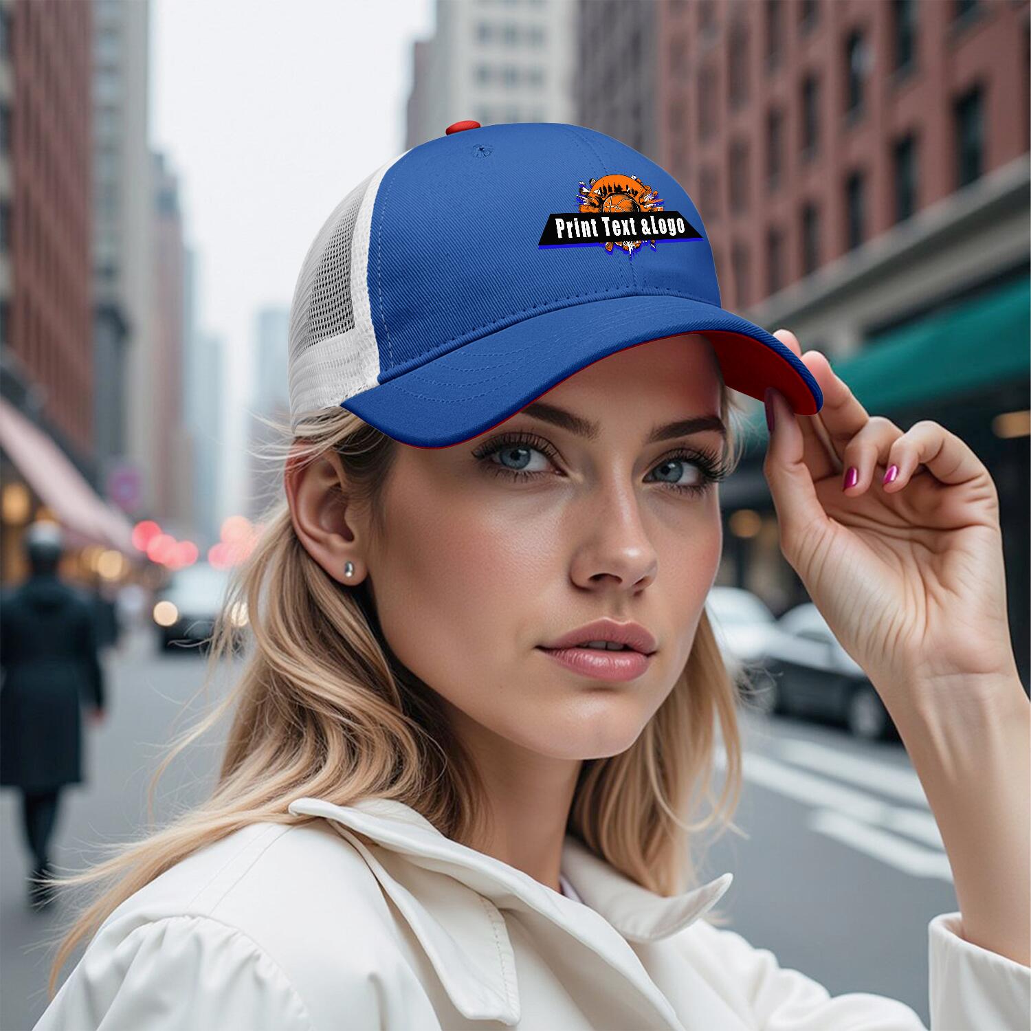 Personalized Blue Red 5-Panel Duckbill Cap Your Unique Style Your Way enthsush