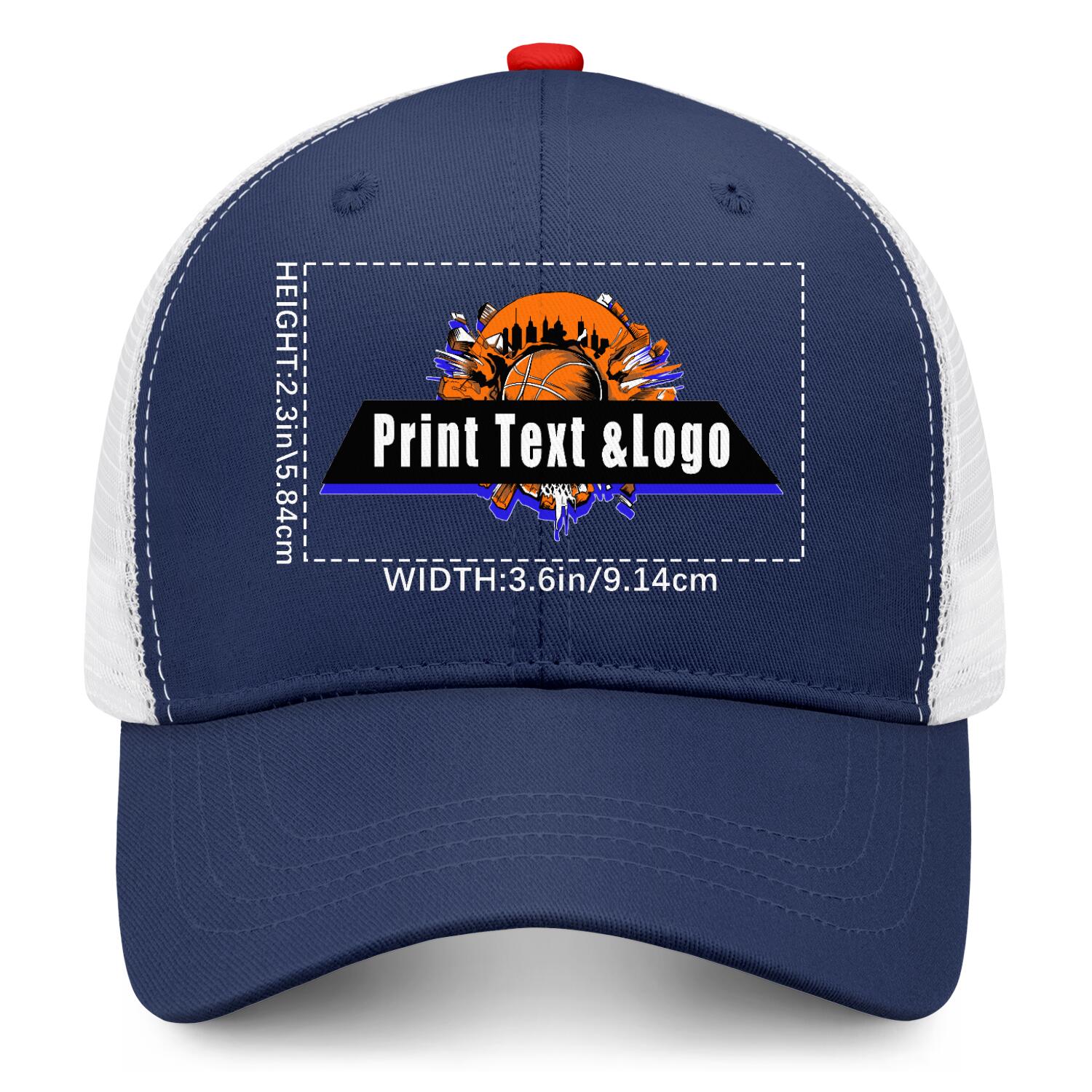 Personalized Navy Blue Red 5-Panel Duckbill Cap Your Unique Style Your Way enthsush