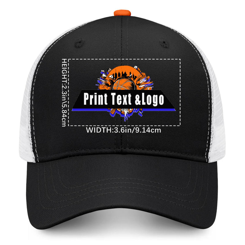 Personalized Black Orange 5-Panel Duckbill Cap Your Unique Style Your Way