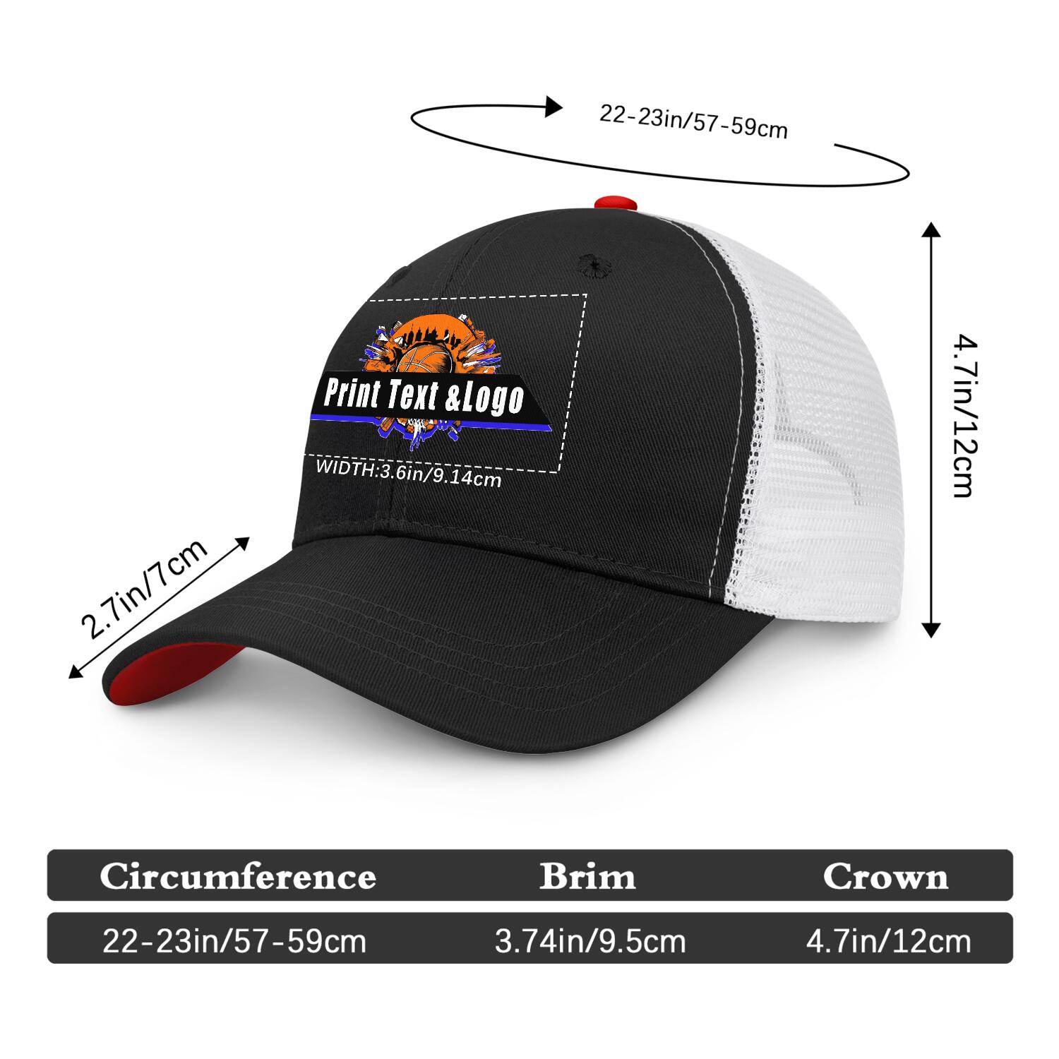 Personalized Black Red 5-Panel Duckbill Cap Your Unique Style Your Way enthsush