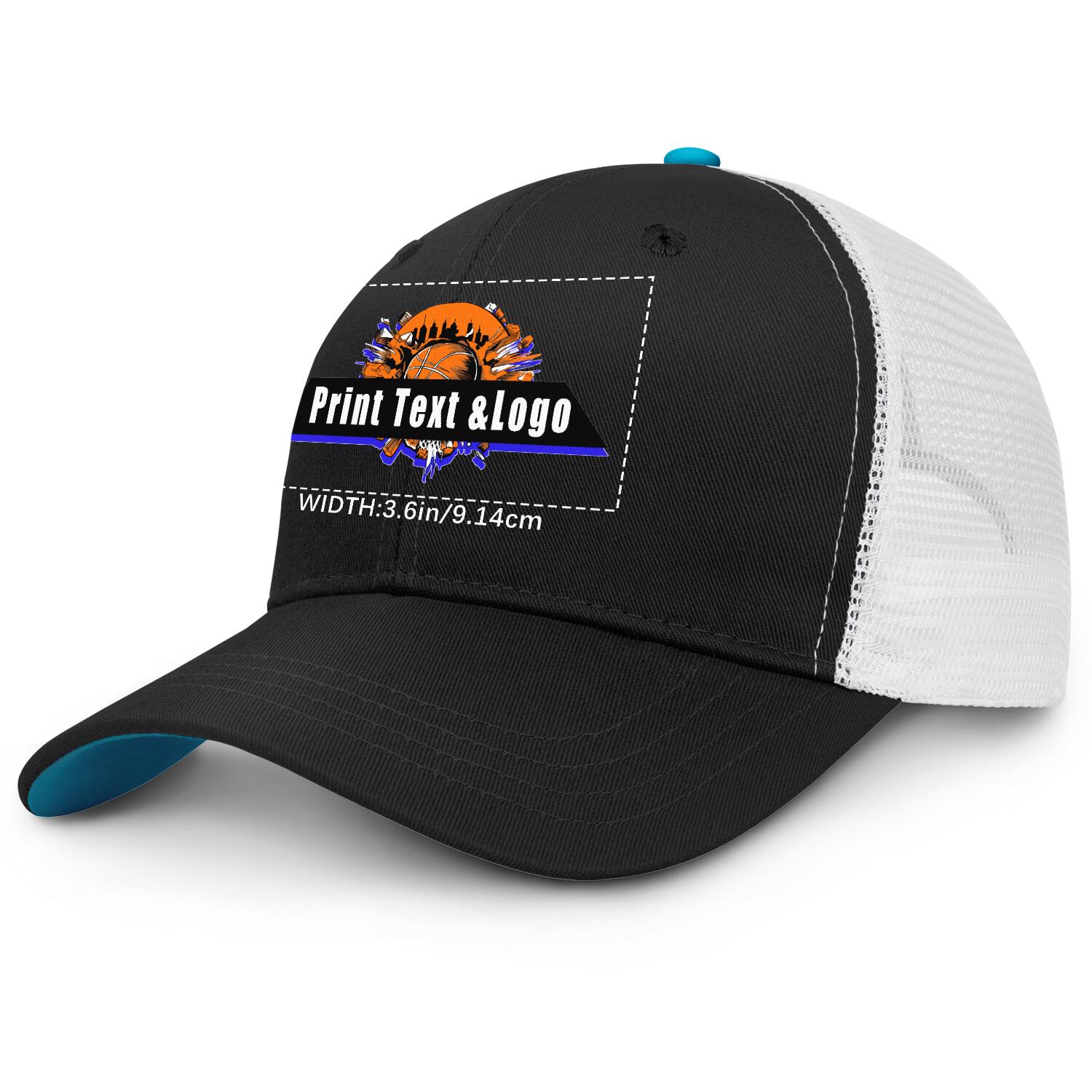 Personalized Black Peacock Blue 5-Panel Duckbill Cap Your Unique Style Your Way enthsush