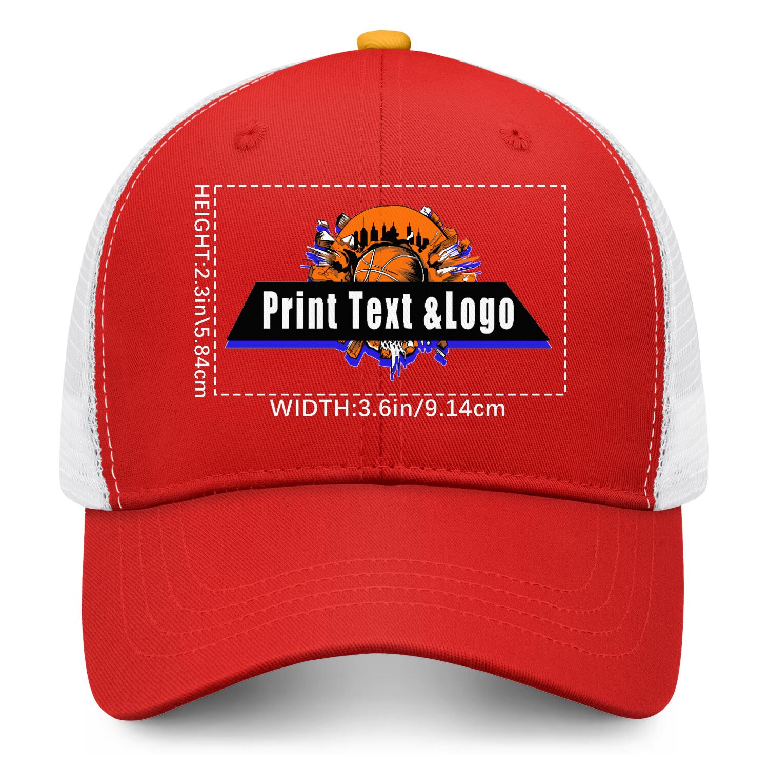 Personalized Red Yellow 5-Panel Duckbill Cap Your Unique Style Your Way enthsush