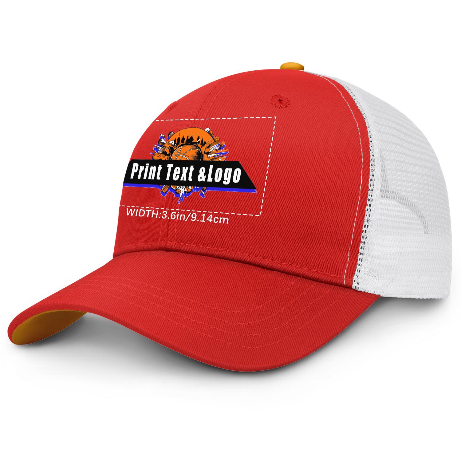 Personalized Red Yellow 5-Panel Duckbill Cap Your Unique Style Your Way enthsush