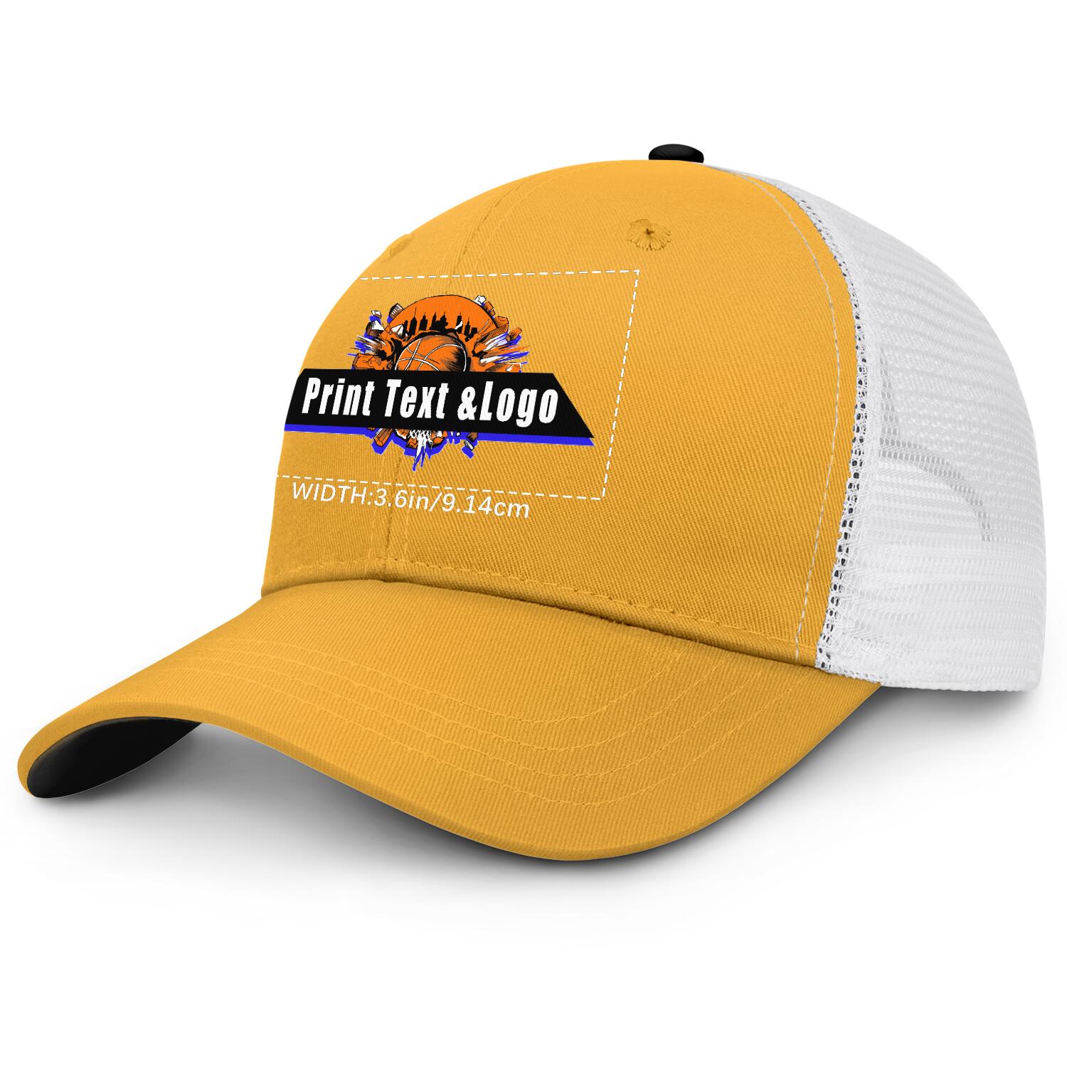 Personalized Yellow Navy Black 5-Panel Duckbill Cap Your Unique Style Your Way enthsush