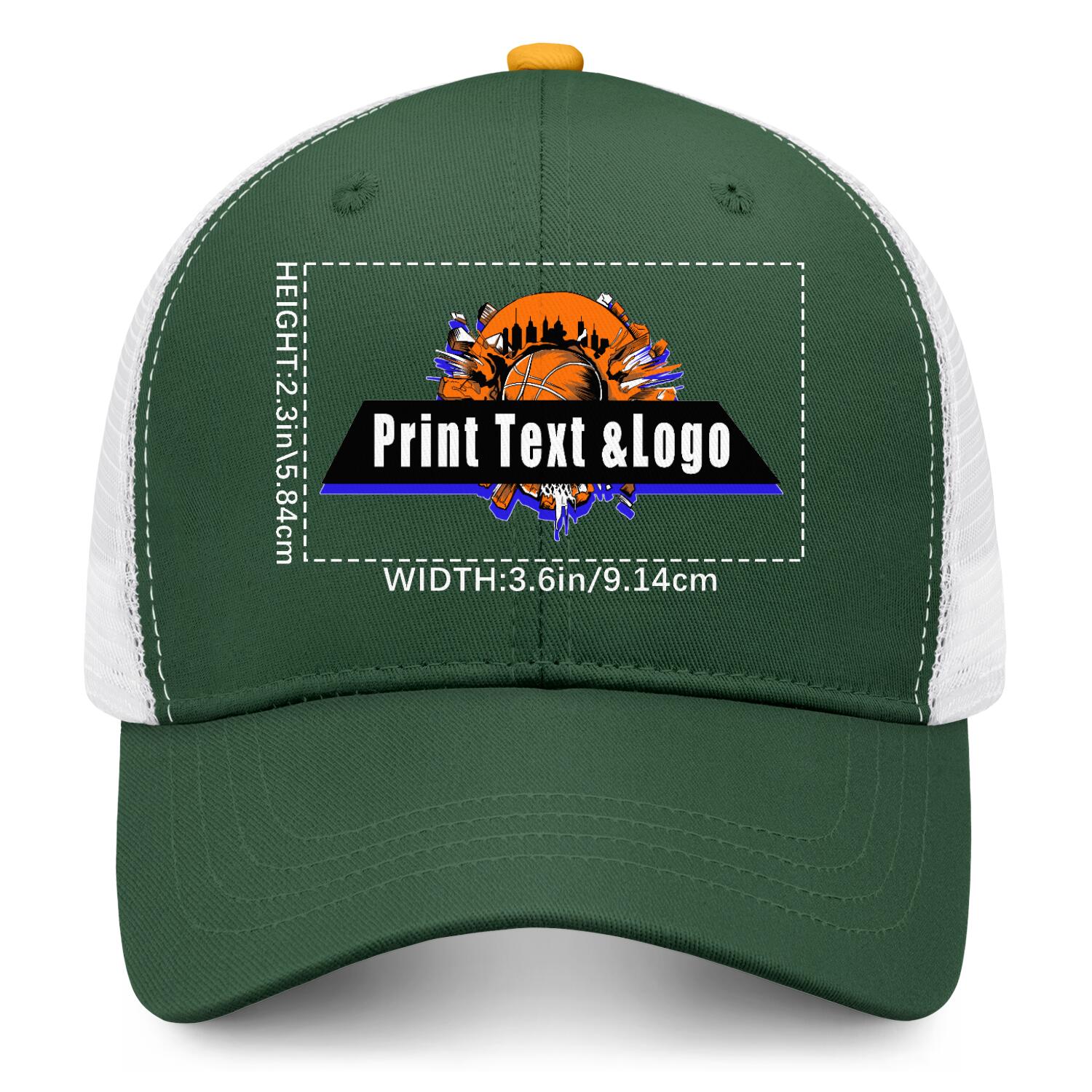 Personalized Green Yellow 5-Panel Duckbill Cap Your Unique Style Your Way enthsush