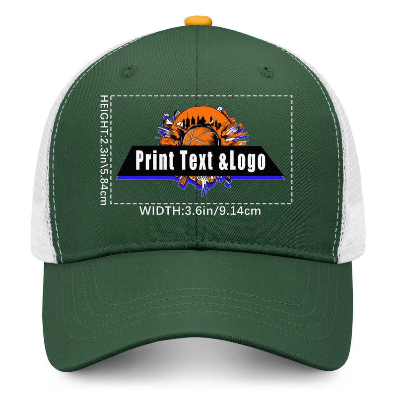 Personalized Green Yellow 5-Panel Duckbill Cap Your Unique Style Your Way