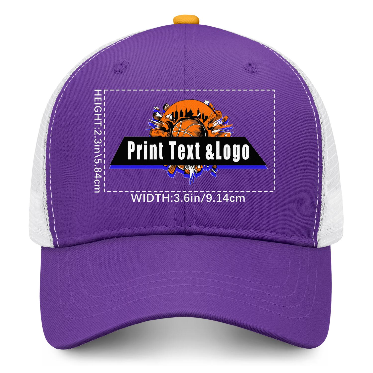 Personalized Purple Yellow 5-Panel Duckbill Cap Your Unique Style Your Way enthsush