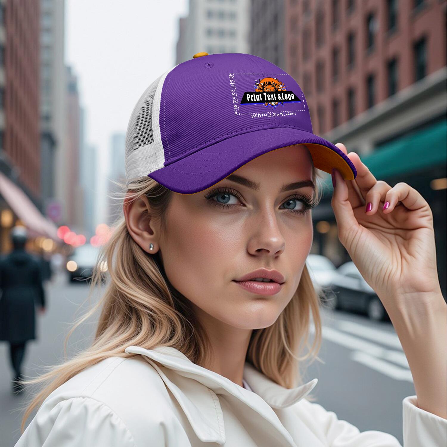 Personalized Purple Yellow 5-Panel Duckbill Cap Your Unique Style Your Way enthsush