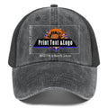 Customized Grey Washed Mesh Cowboy Men's and Women's Ponytail Hat with Velcro Can be Printed Logo Text enthsush