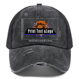 Customized Dark Grey Washed Mesh Cowboy Men's and Women's Ponytail Hat with Velcro Can be Printed Logo Text