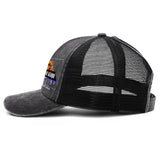 Customized Dark Grey Washed Mesh Cowboy Men's and Women's Ponytail Hat with Velcro Can be Printed Logo Text