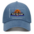 Custom Logo Washed Denim Ponytail Baseball Cap with Metal Snaps – Unisex & Breathable Blue enthsush