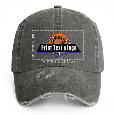 Custom Brown Distressed & Washed Denim Baseball Cap – Unisex Streetwear Style enthsush