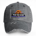 Custom Gray Distressed & Washed Denim Baseball Cap – Unisex Streetwear Style enthsush